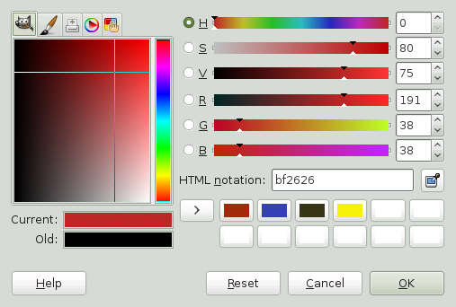 The Basic Color Selector Dialog