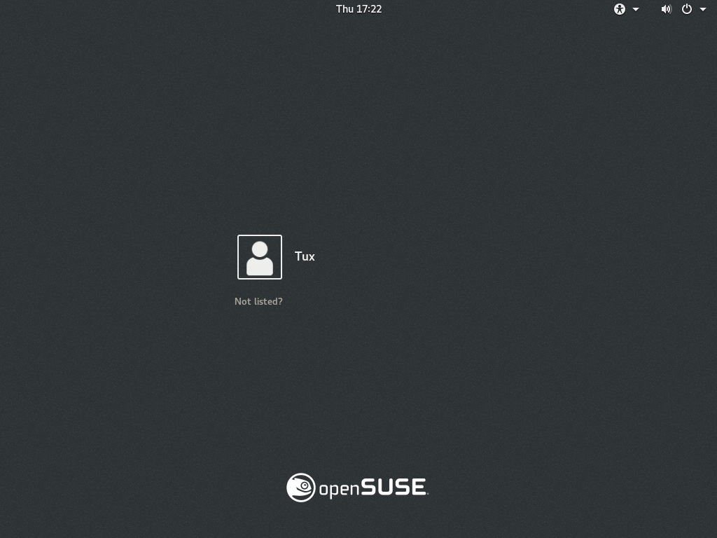 Default GNOME Login Screen
