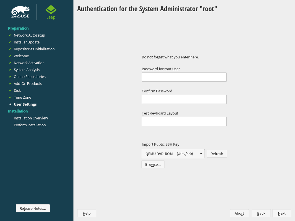 Authentication for the System Administrator root
