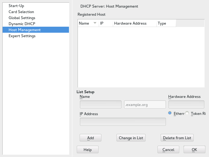 DHCP Server: Host Management