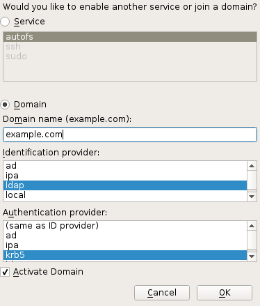 Authentication Client: Adding New Domain (LDAP and Kerberos)