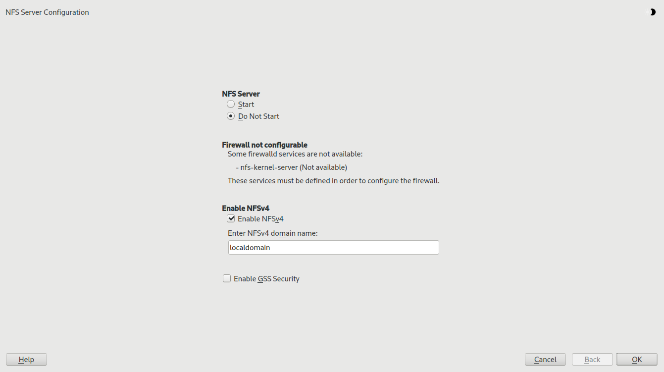 External NFS Server Configuration