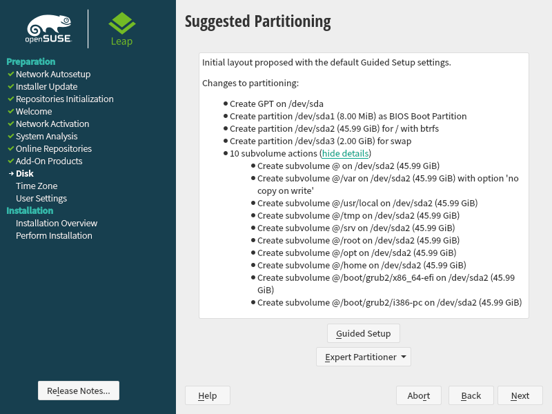 Suggested Partitioning